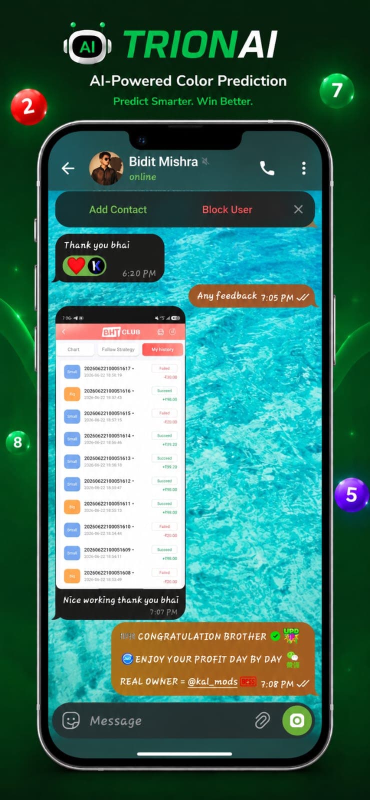 User feedback screenshot